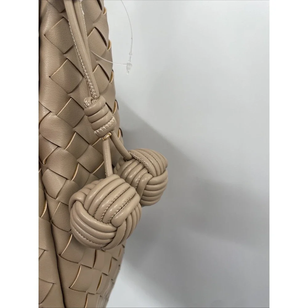 Alyssa‎ Hobo Bag Women's Brown Woven Leather Top Handle Slouchy Shoulder Bag NWT